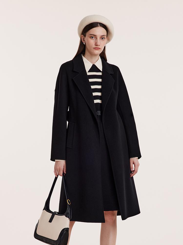 Pure Double-Faced Wool Notched Lapel Coat GOELIA