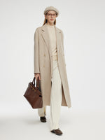 Wool Cashmere Herringbone Double-Faced Unisex Coat GOELIA