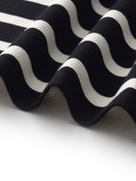 Black And White Stripe Women Knit Vest Maxi Dress GOELIA