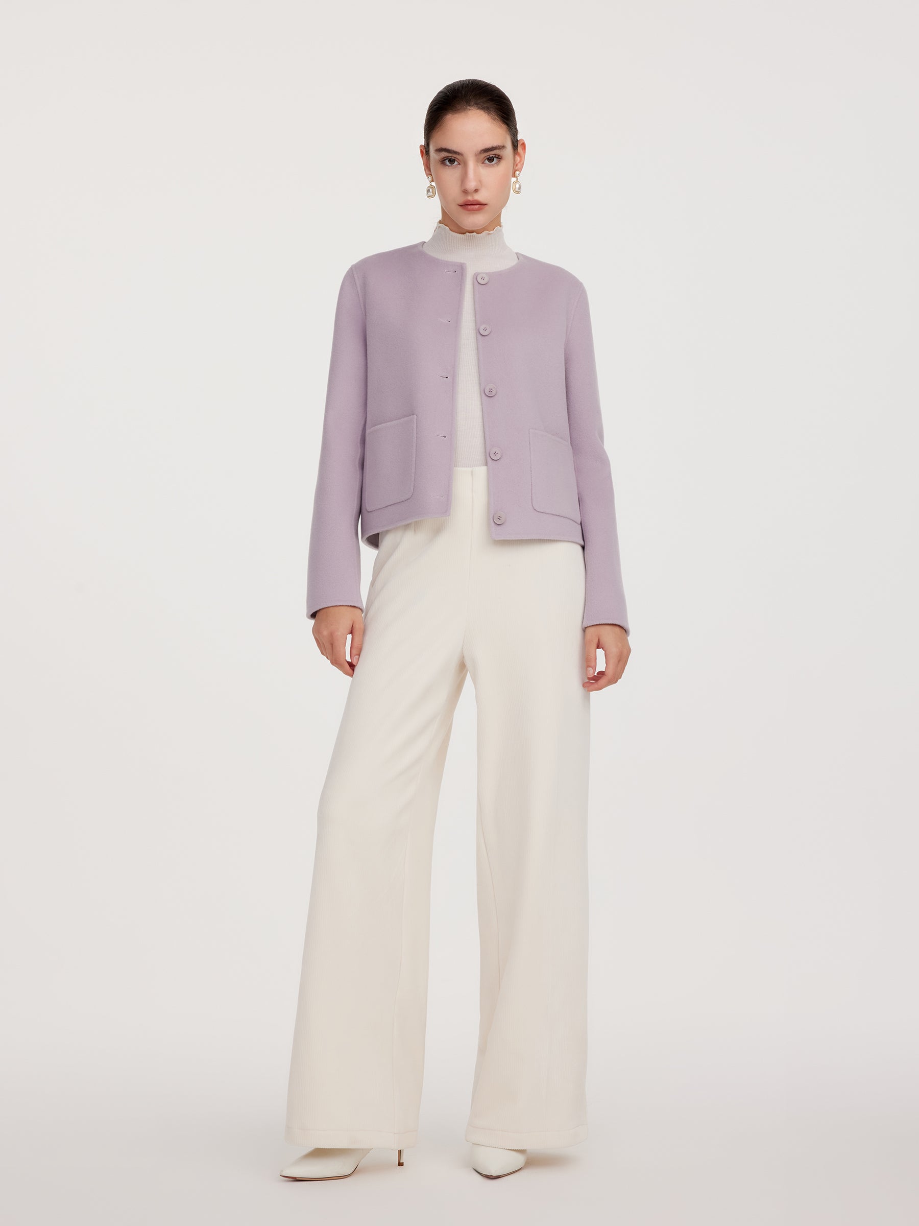 100% Wool Double-Faced Women Cropped Jacket GOELIA