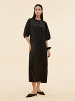 19MM Xiang Yun Silk Jacquard Women Self-Tie Belt Maxi Dress GOELIA