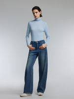 [Preview] 100% Wool Turtleneck Women Seamless Knit Top GOELIA