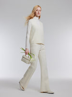 Brushed Cashmere Wool Tank And Mock Neck Knit Top Two-Piece Set GOELIA