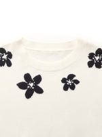Tencel Blend Floral Jacquard Women Knit Top GOELIA
