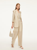 Tencel Acetate Blend Women 3/4 Sleeve Blazer GOELIA