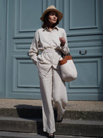 100% Linen Women Oversized Shirt GOELIA