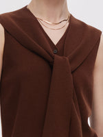 Tencel Blend Knit Vest And Shawl Two-Piece Set GOELIA