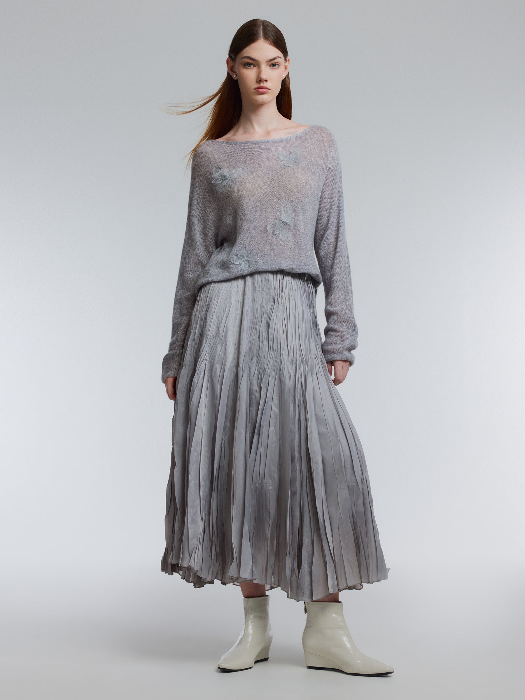 [Preview] Crushed Pleated A-Line Women Skirt GOELIA