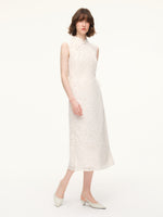 Lace Sleeveless Women Qipao Midi Dress GOELIA
