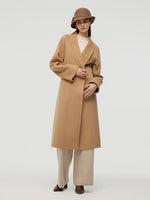100% Camel Hair Women Wrap Overcoat GOELIA