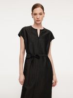 18MM Gambiered Canton Gauze Women Self-Tie Belt Maxi Dress GOELIA