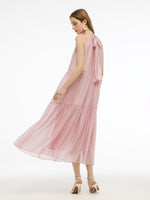 Women Halter Maxi Dress With Detachable Flower GOELIA