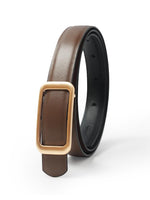 Black And Brown Simple Reversible Leather Belt GOELIA