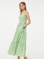 Cotton Floral Print Women Slip Maxi Dress With Detachable Bra Pads GOELIA