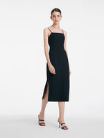 Back Twisted Spaghetti Strap Dress With Detachable Bra Pads GOELIA