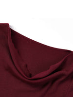 Tencel Wool Blend Cowl Neck Women Knit Top With Ribbon GOELIA