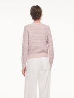 Textured Round Neck Women Stretchy Cardigan GOELIA