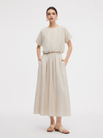 100% Linen Women High-Waisted A-Line Skirt GOELIA
