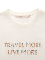 [Preview] 100% Cotton Beaded Letter Women T-Shirt GOELIA