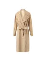 22 Momme Mulberry Silk Women Trench Coat With Belt GOELIA