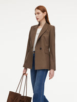 100% Worsted Merino Wool Women Blazer GOELIA