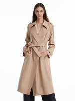Worsted Woolen Double-Breasted Trench Coat GOELIA