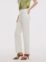 Cotton Denim Women Ankle Length Folded Jeans GOELIA