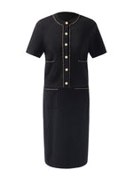 Chain Trim Knitted Jacket And Vest Dress Two-Piece Set GOELIA