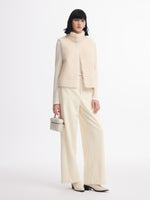 [Preview] 100% Shearling Wool Stand Collar Women Vest GOELIA