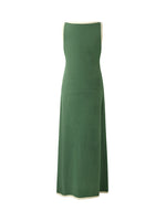 100% Cotton Slit Women Strap Maxi Dress GOELIA