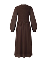 Ruffle Round Neck Women Smocked Maxi Dress GOELIA