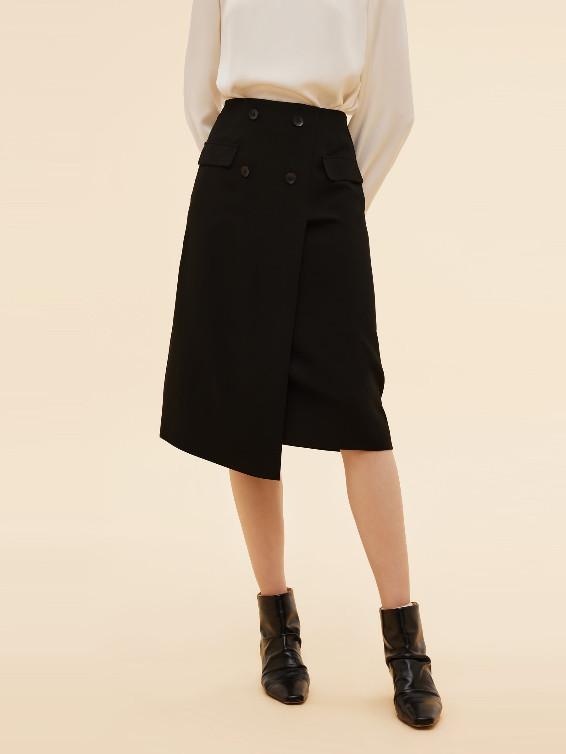 Acetate Blend Women Column Skirt GOELIA
