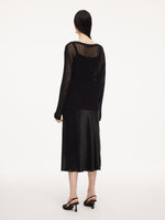 100% Acetate Openwork Pullover & Tank Top & Skirt Three-Piece Set GOELIA