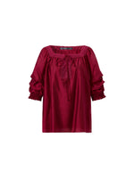 Tencel Blend Embroidered Square Neck Women Blouse GOELIA