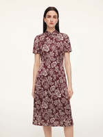 Floral Print Women Qipao Maxi Dress GOELIA