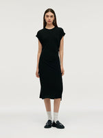 Acetate Side Slit Women Midi Dress GOELIA