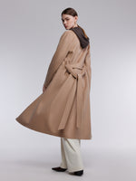 [Preview] Wool Silk Blend Women Wrap Overcoat GOELIA