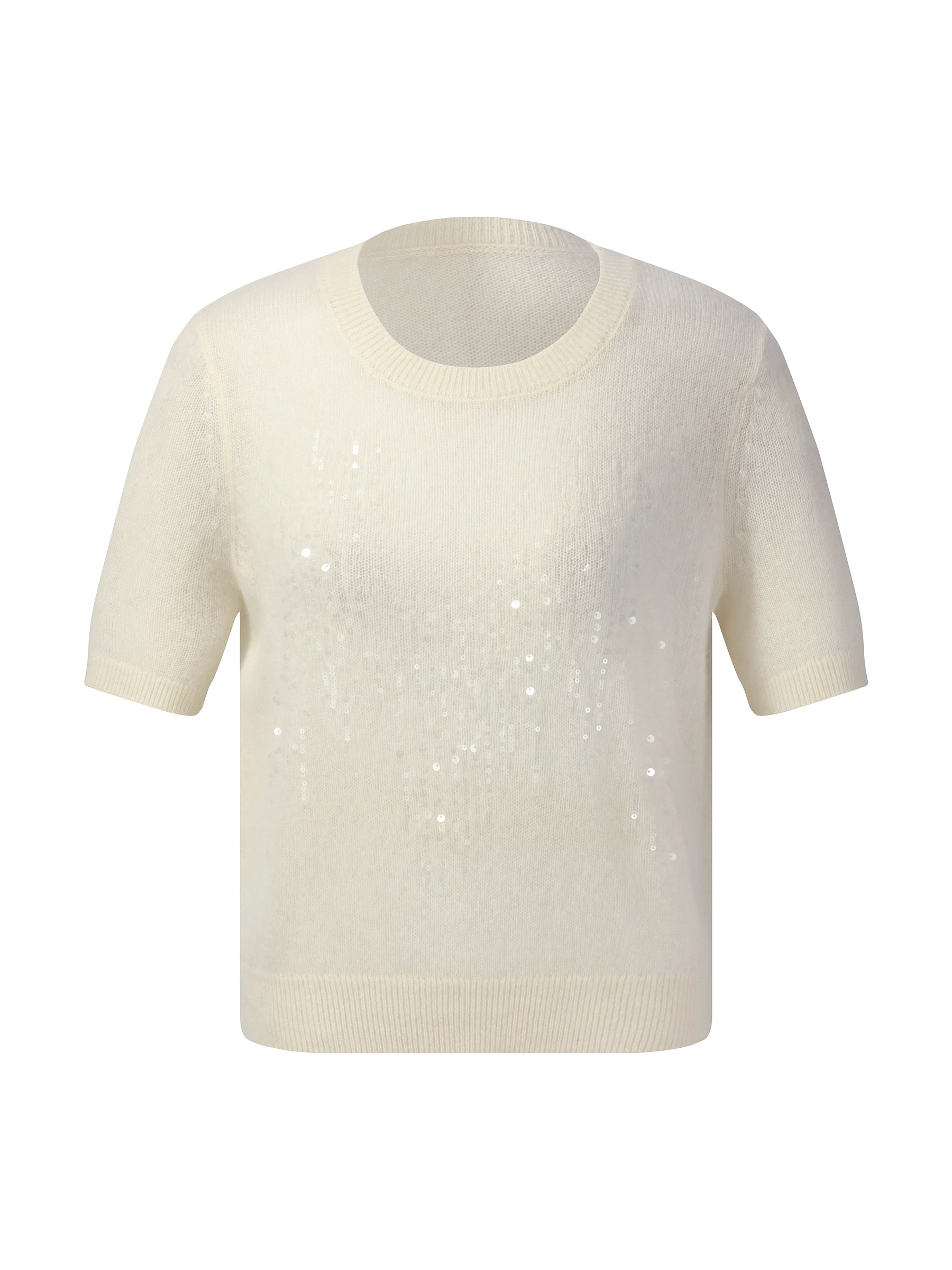 [Preview] 100% Cashmere Sequins Women Knit Top GOELIA