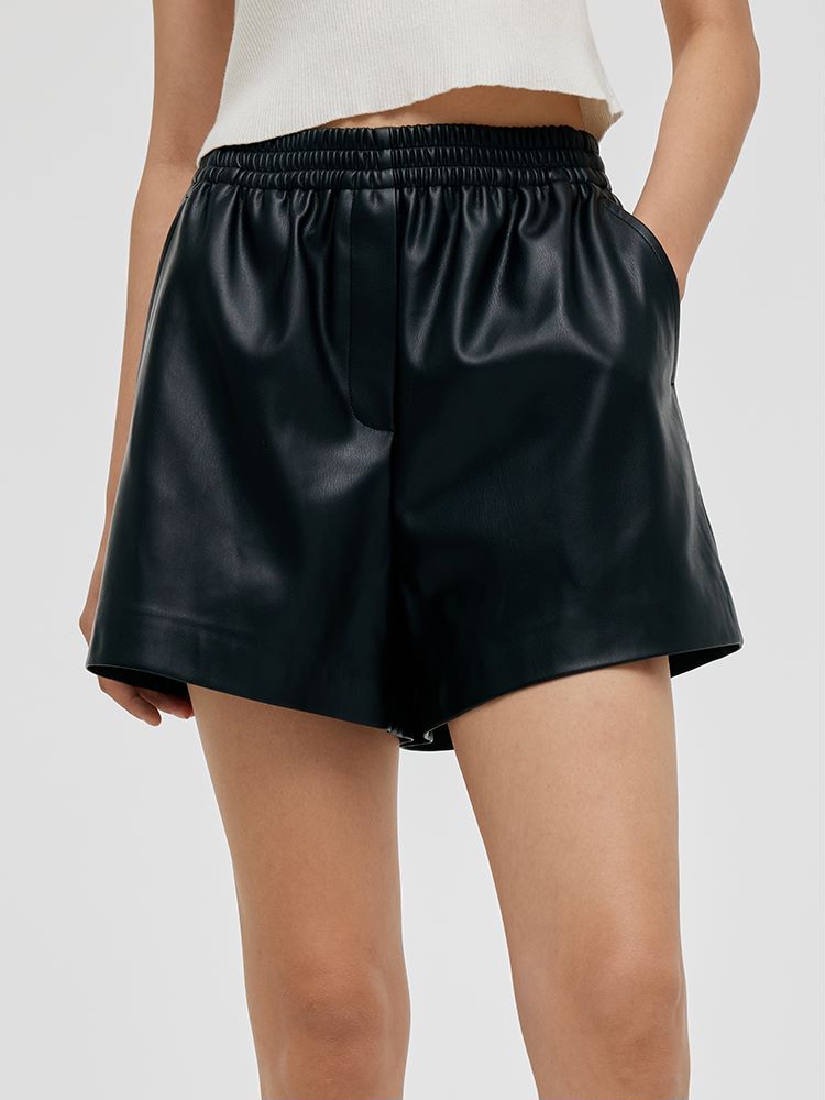 PU Leather Women Shorts GOELIA