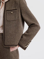 Retro Brown Washable Woolen Jacket GOELIA