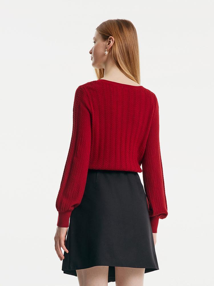 Tencel And Wool Sweater With Detachable Bowknots GOELIA