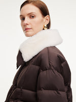 Teddy Collar Goose Down Crop Jacket GOELIA
