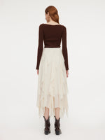 Cascading Ruffle Asymmetrical Women Skirt GOELIA