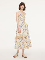 Tencel Blend Cardigan And Floral Print Strap Dress Two-Piece Set GOELIA