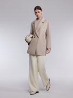 Cashmere Wool Blend Double-Faced Women Mid-Length Coat GOELIA