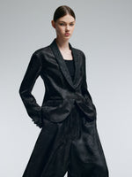 19MM Gambiered Canton Gauze Women Jacquard H-Line Blazer GOELIA