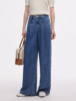 100% Tencel Denim Women Adjustable Waist Jeans GOELIA