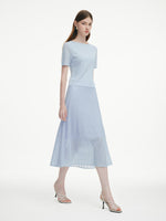 Beaded Textured Knit Top And Skirt Two-Piece Set GOELIA