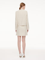 Wool Blend Tweed Fringe Hem Women Mini Skirt GOELIA