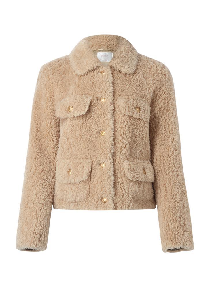 Beige Pure Wool Short Jacket GOELIA